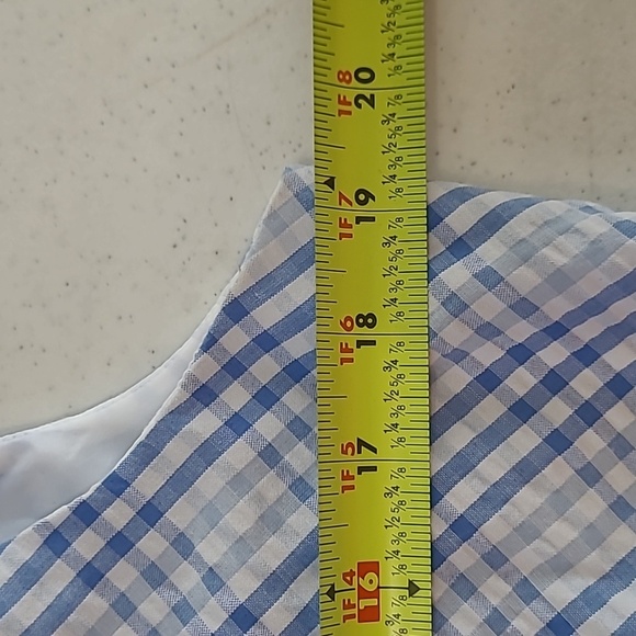 Anne Klein Blue & White Checkered Sleeveless Dress size 10 - Picture 6 of 7